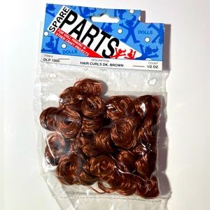 Spare Parts Doll Making Hair Curls Dark Brown Vintage 1/2oz